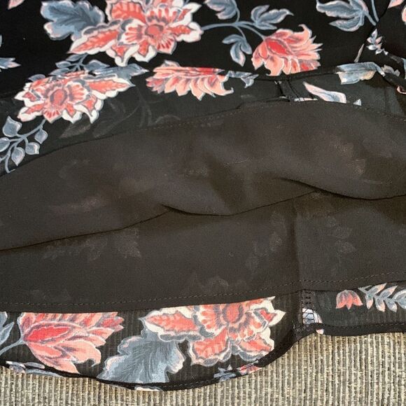 Olivaceous cold shoulder sheer ruffle blouse sz small - Picture 6 of 16